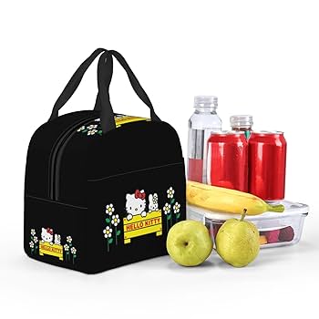 Amazon｜ハローキティ 保冷 がま口 ランチバッグ ブラック お